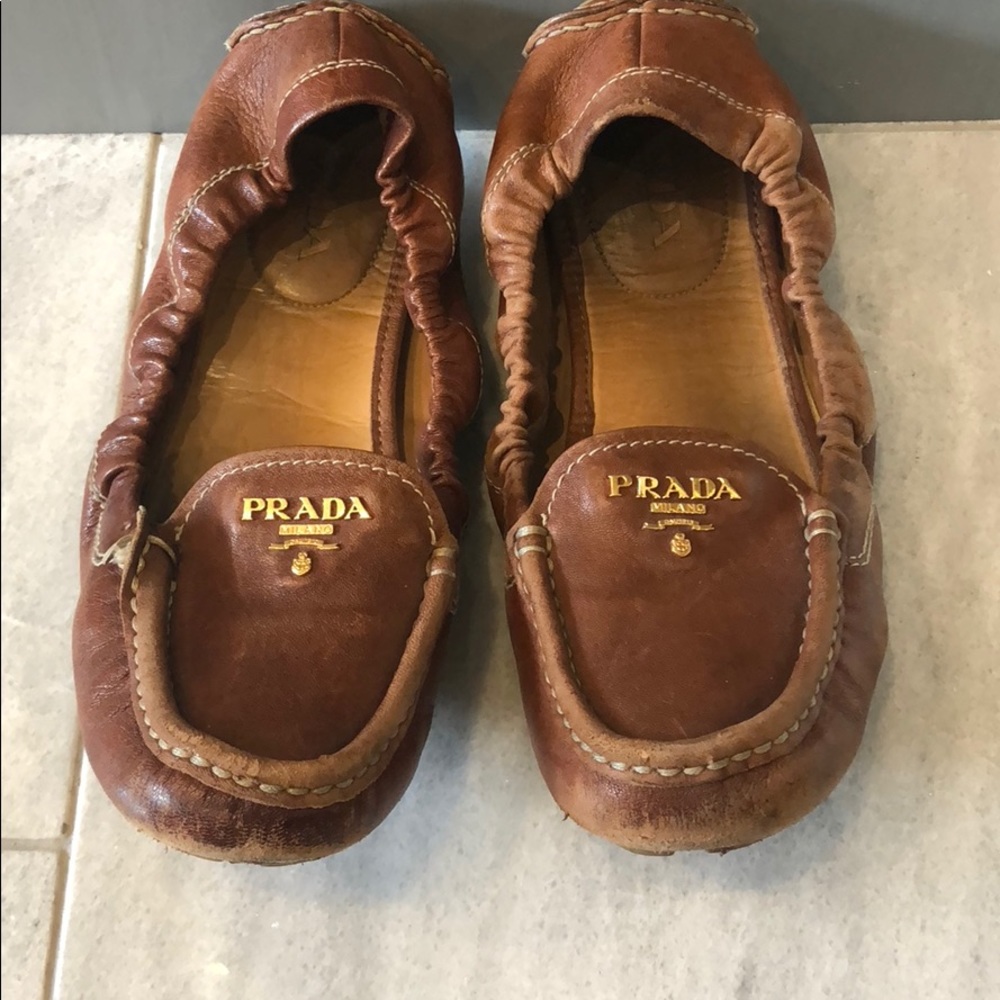 Prada Camel Camel/Brown Loafer/Ballet Flat